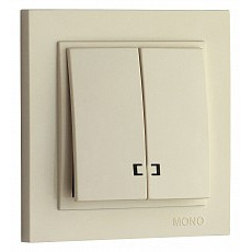 Выключатель двухклавишный с подсветкой mono electric despina 102-170025-103